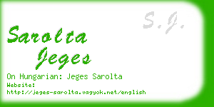 sarolta jeges business card